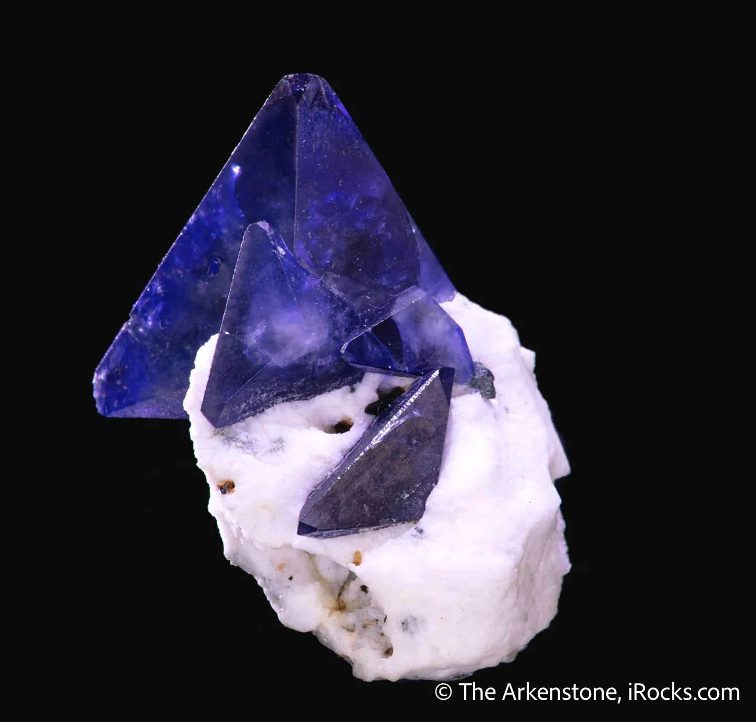 Benitoite on Natrolite - image 4