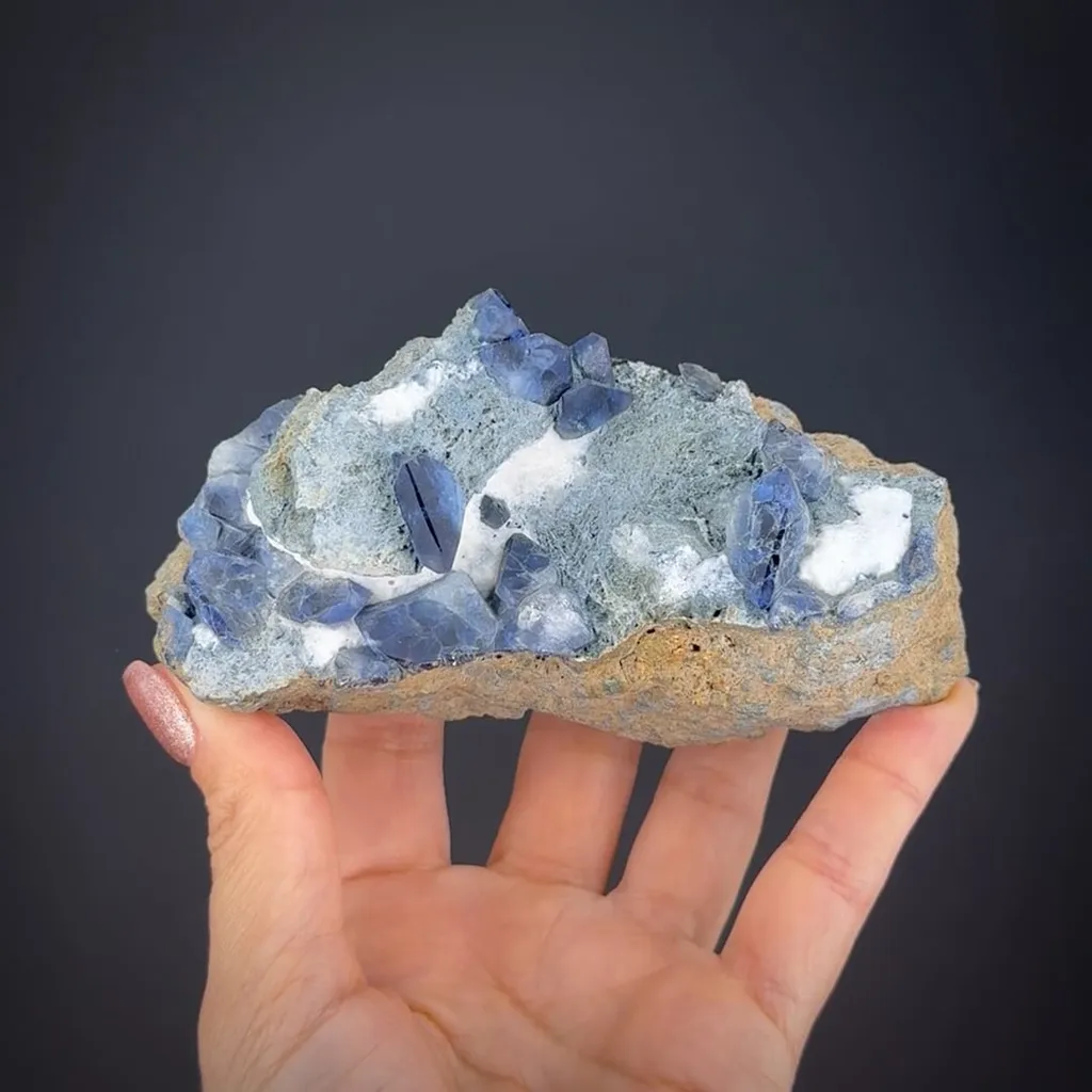 Benitoite with Natrolite