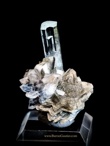 Beryl Aquamarine - Muscovite- Orthoclase- Tourmaline- Quartz image