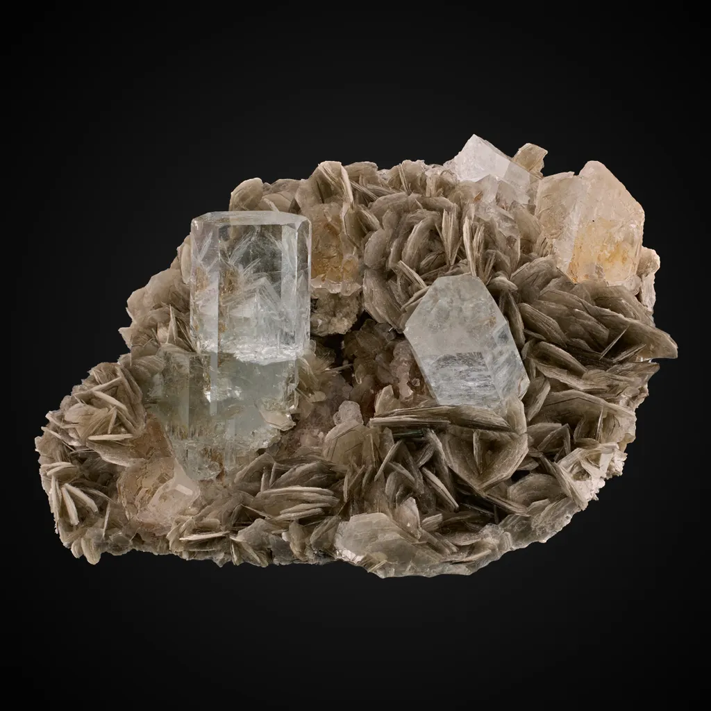 Beryl v. Aquamarine, Fluorite, Muscovite image