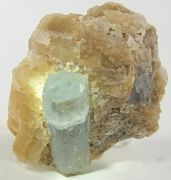 Beryl (Var: Aquamarine), Calcite image
