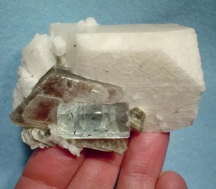 Beryl (Var: Aquamarine), Muscovite, Albite image