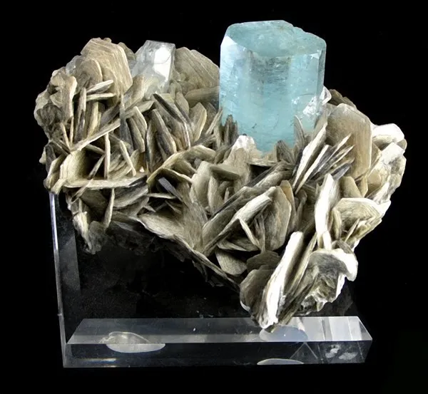 Beryl (Var: Aquamarine), Muscovite image
