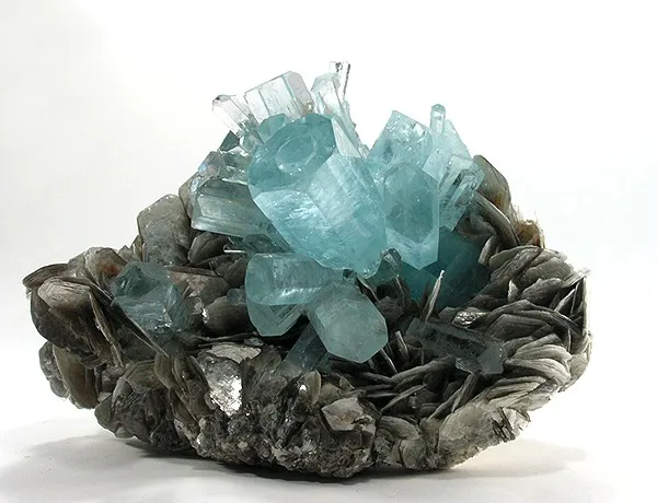Beryl (Var: Aquamarine), Muscovite - image 1