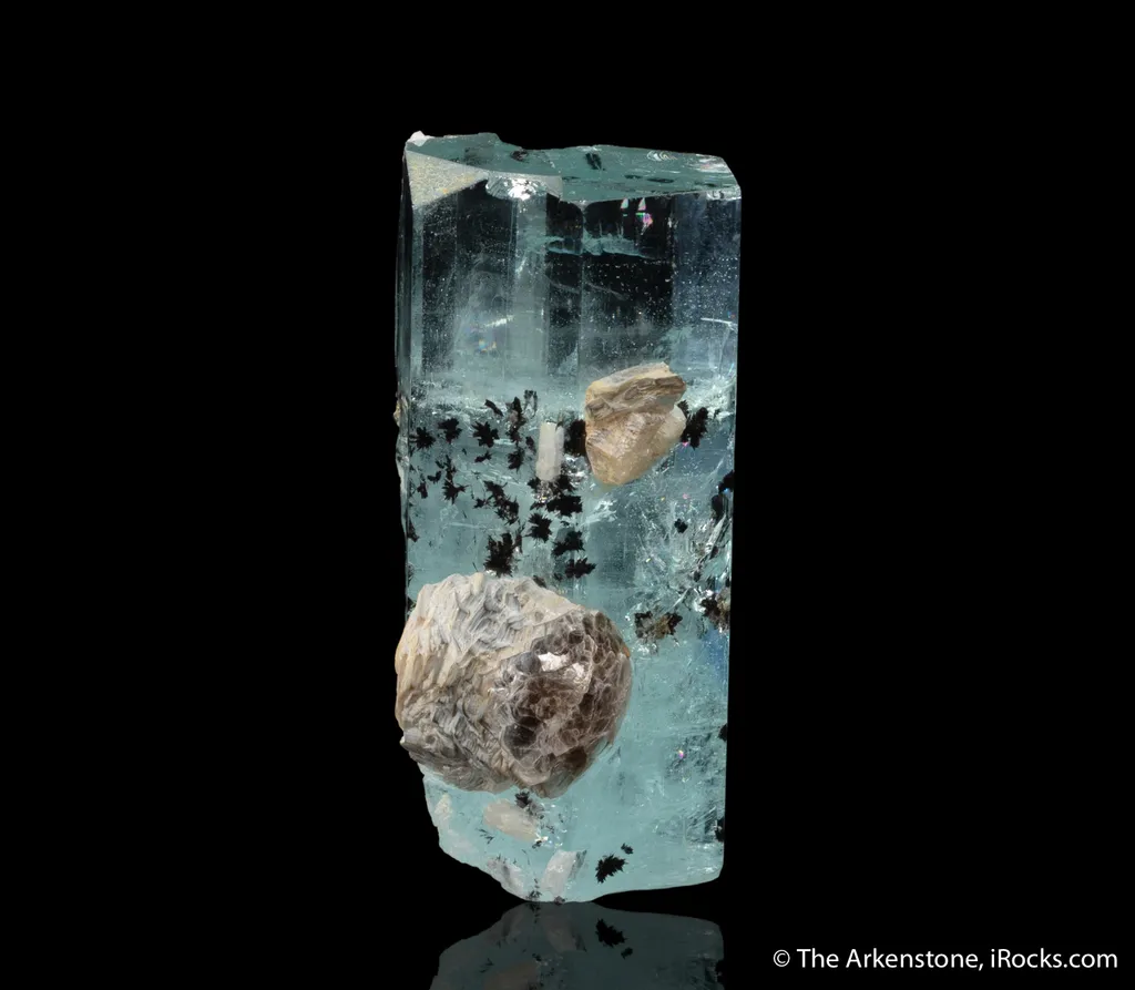 Beryl var. Aquamarine, Muscovite, Schorl - image 2