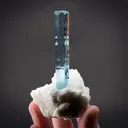 Beryl var. Aquamarine on Albite - image 2