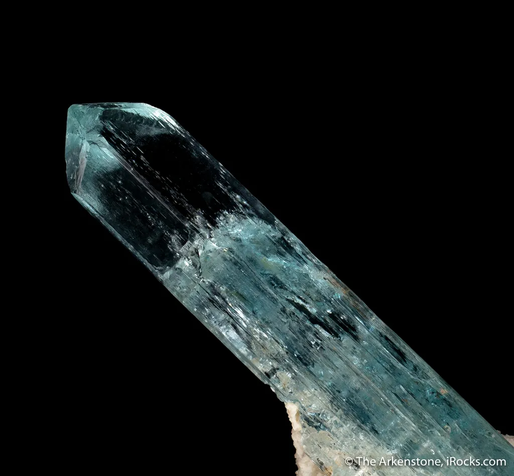 Beryl var. Aquamarine on Albite - image 4