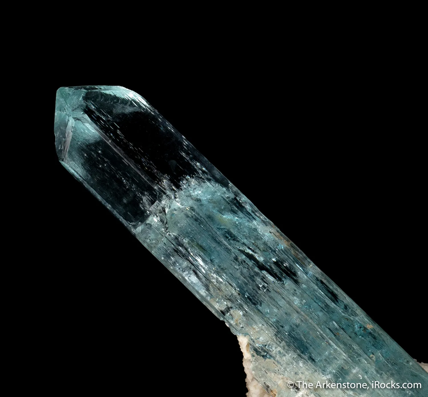 Beryl var. Aquamarine on Albite - image 4