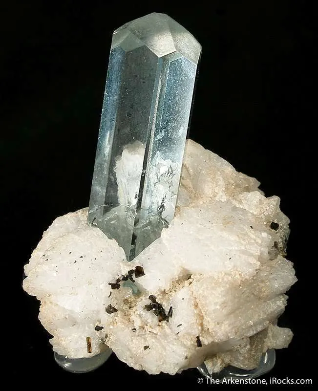 Beryl Var. Aquamarine on Albite - image 2