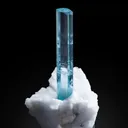 Beryl var. Aquamarine on Albite - image 1