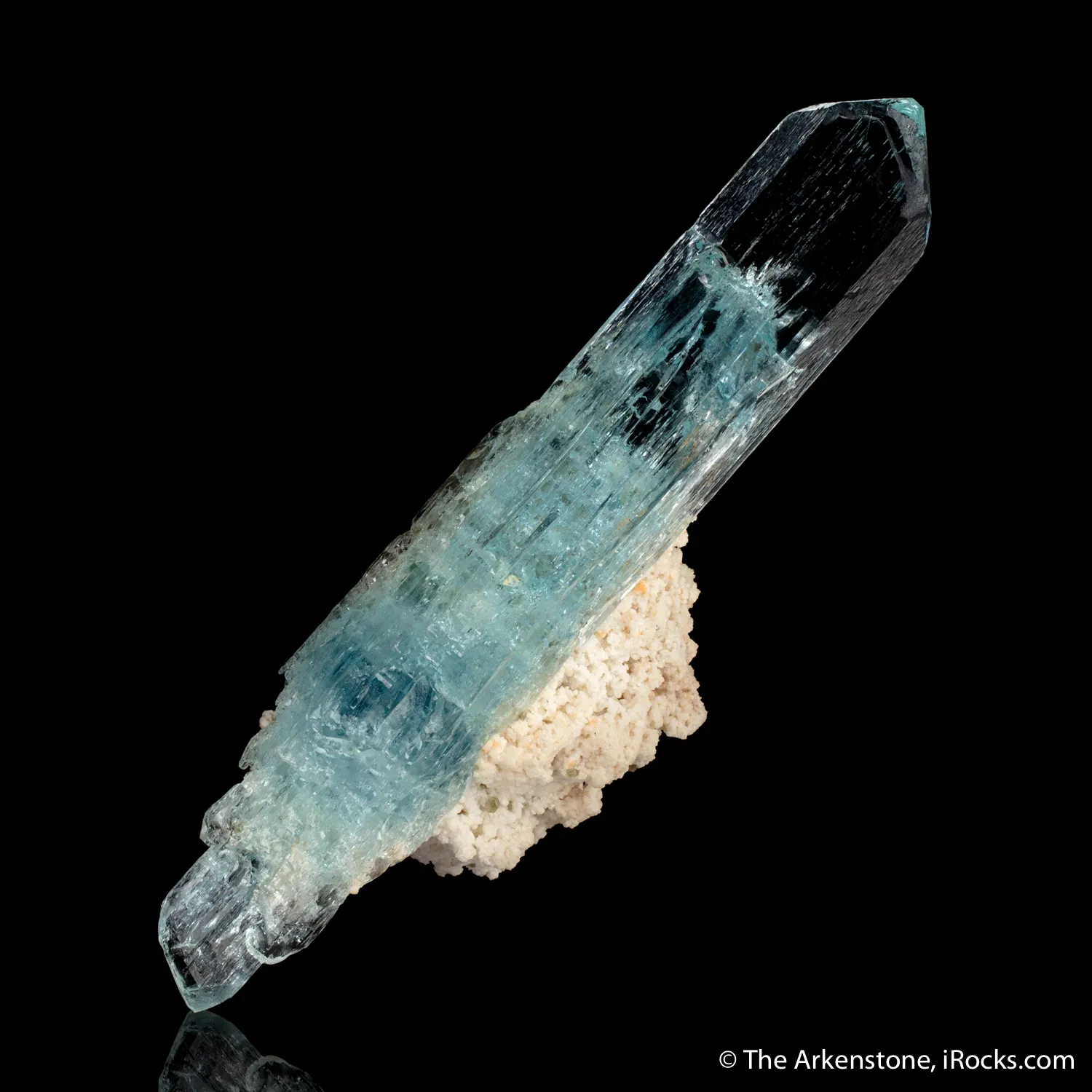 Beryl var. Aquamarine on Albite - image 5