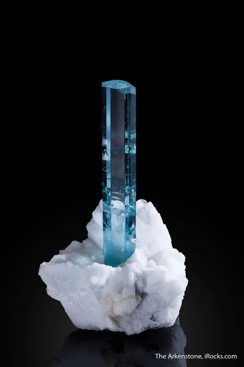 Beryl var. Aquamarine on Albite - image 4