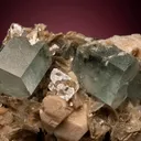 Beryl var. Aquamarine on Albite var. Pericline - image 2