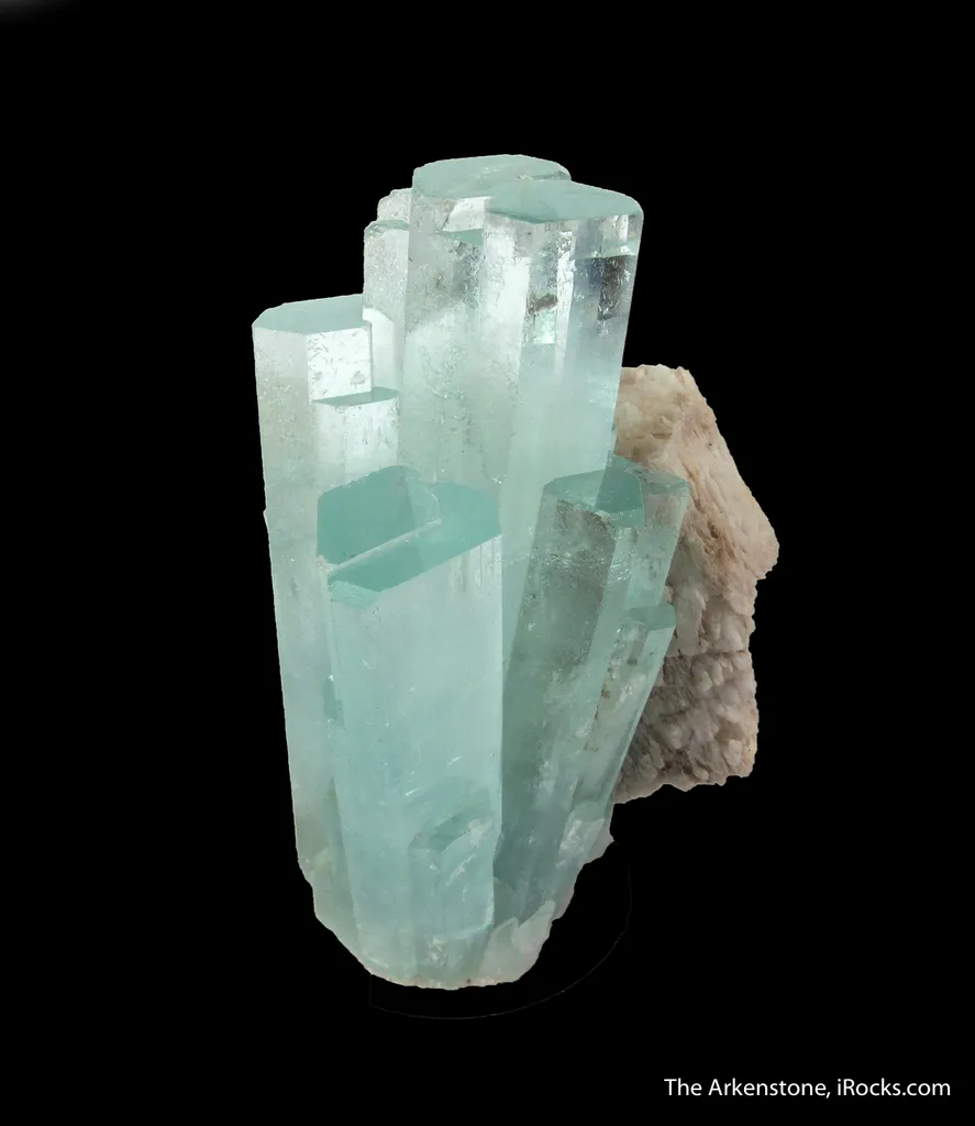Beryl var. Aquamarine, on Feldspar - image 6