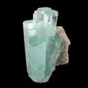 Beryl var. Aquamarine, on Feldspar - image 6