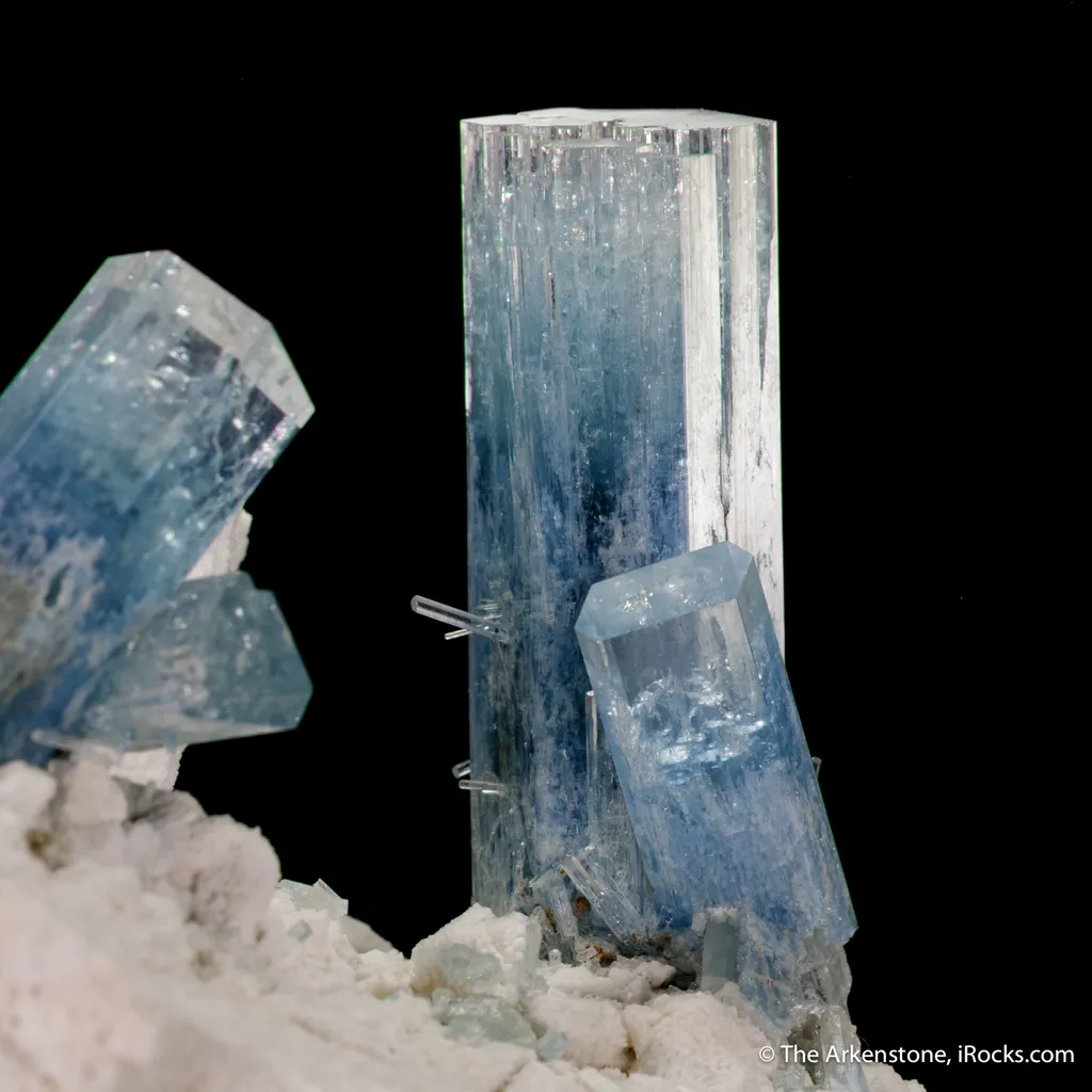 Beryl var. Aquamarine on Feldspar - image 4