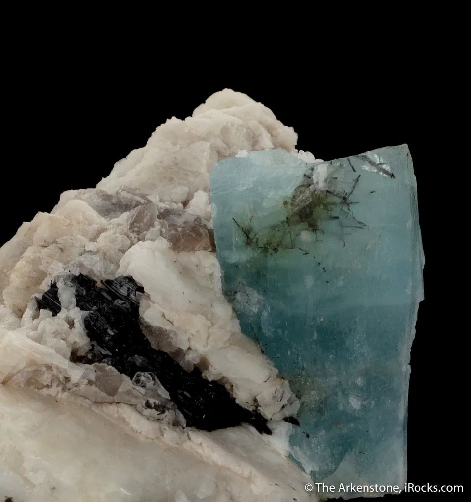 Beryl var. Aquamarine on Feldspar image