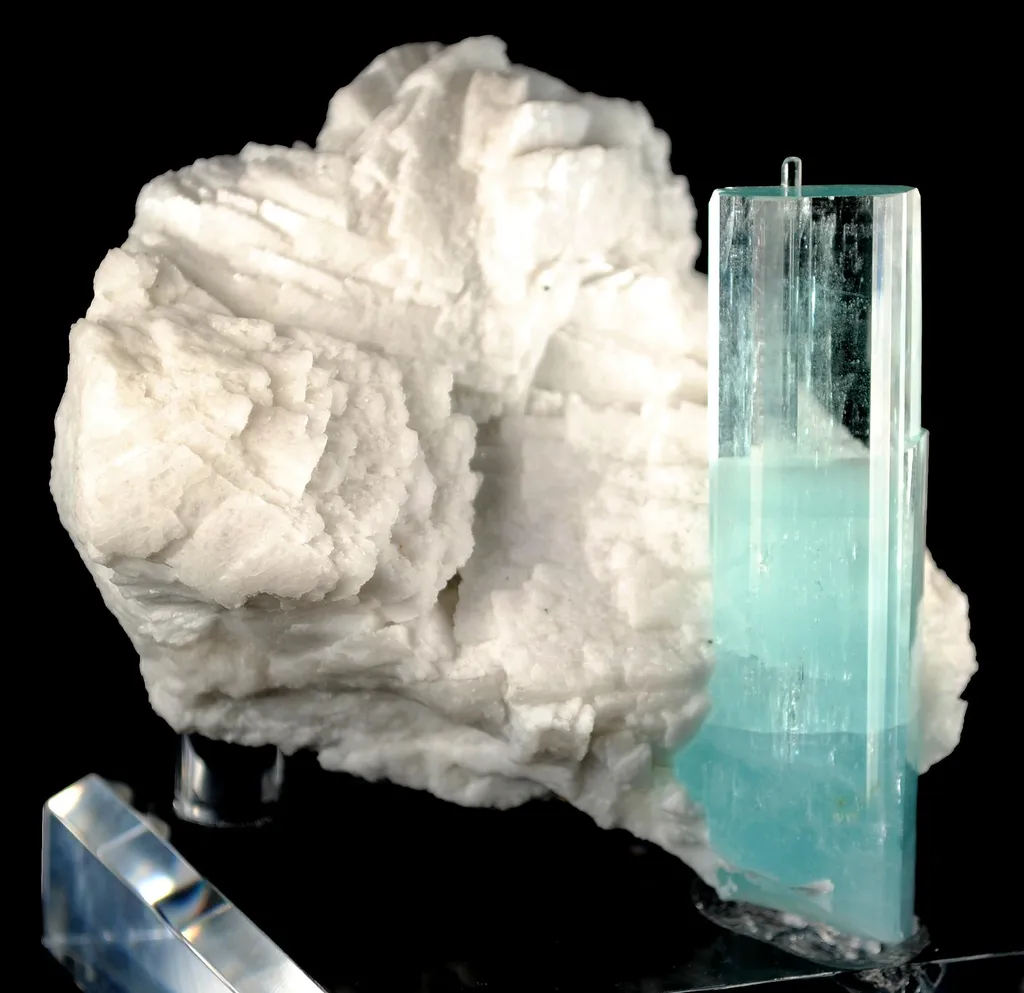 Beryl Var. Aquamarine on Feldspar - image 3
