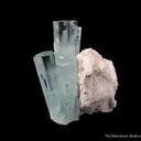 Beryl var. Aquamarine, on Feldspar - image 1