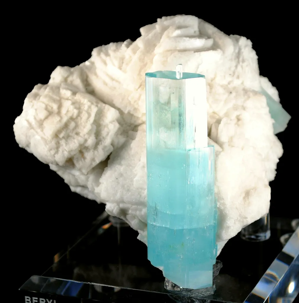 Beryl Var. Aquamarine on Feldspar - image 2