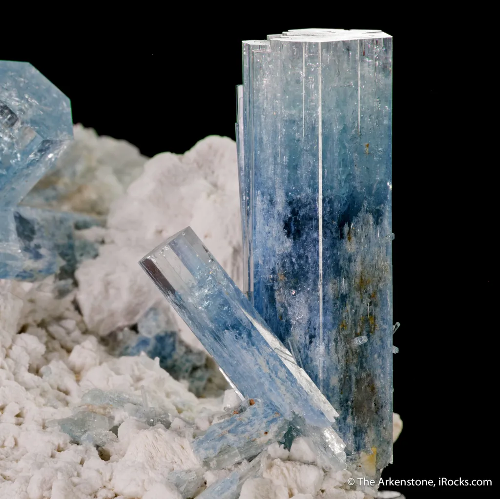 Beryl var. Aquamarine on Feldspar - image 3