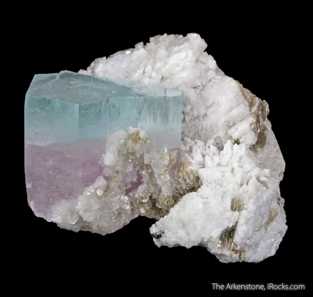 Beryl var. Aquamarine on Feldspar - image 2