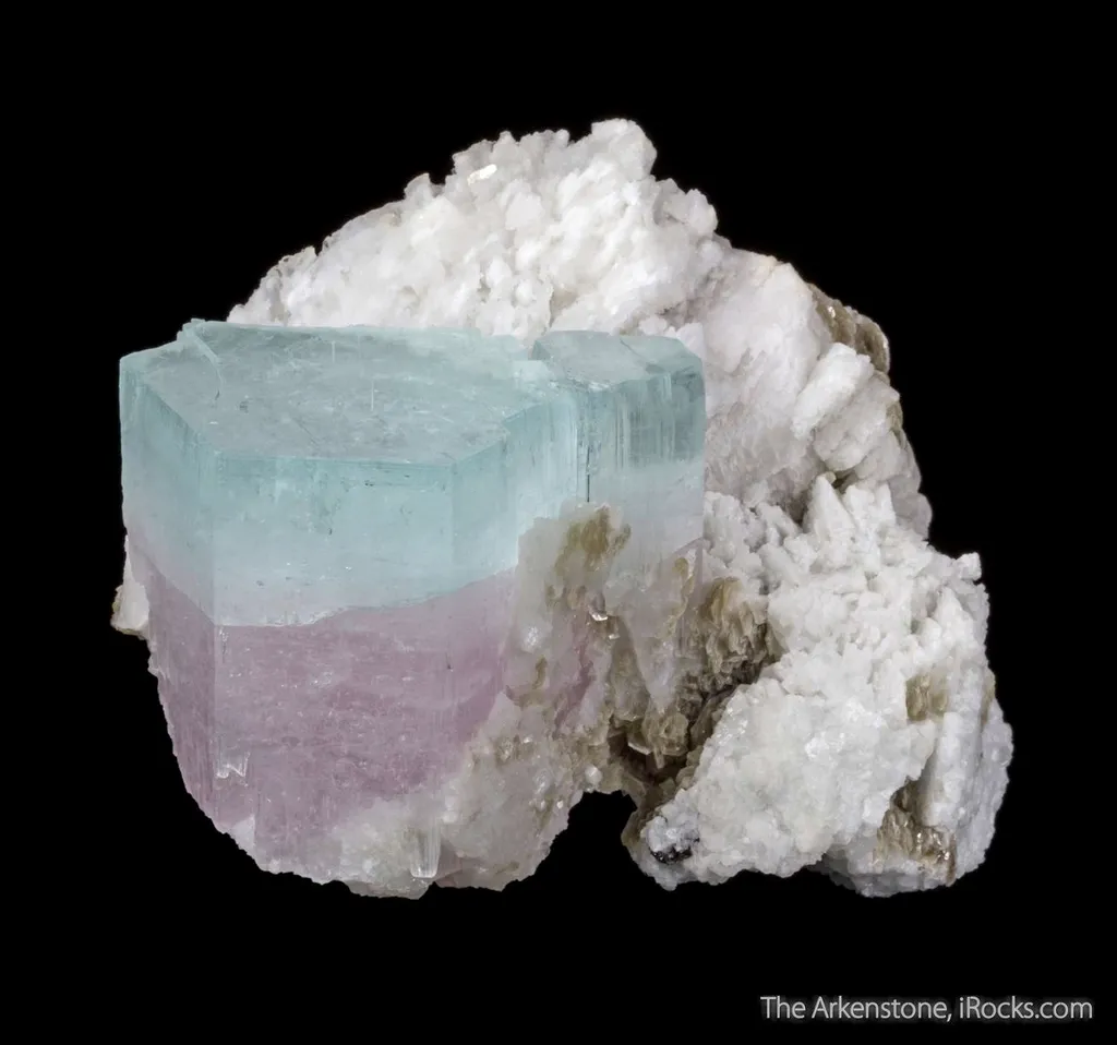 Beryl var. Aquamarine on Feldspar image