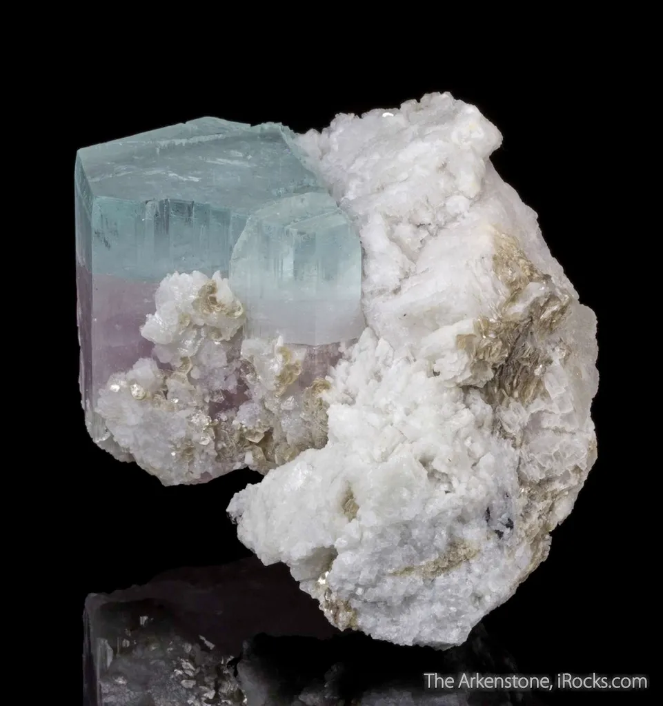 Beryl var. Aquamarine on Feldspar - image 3