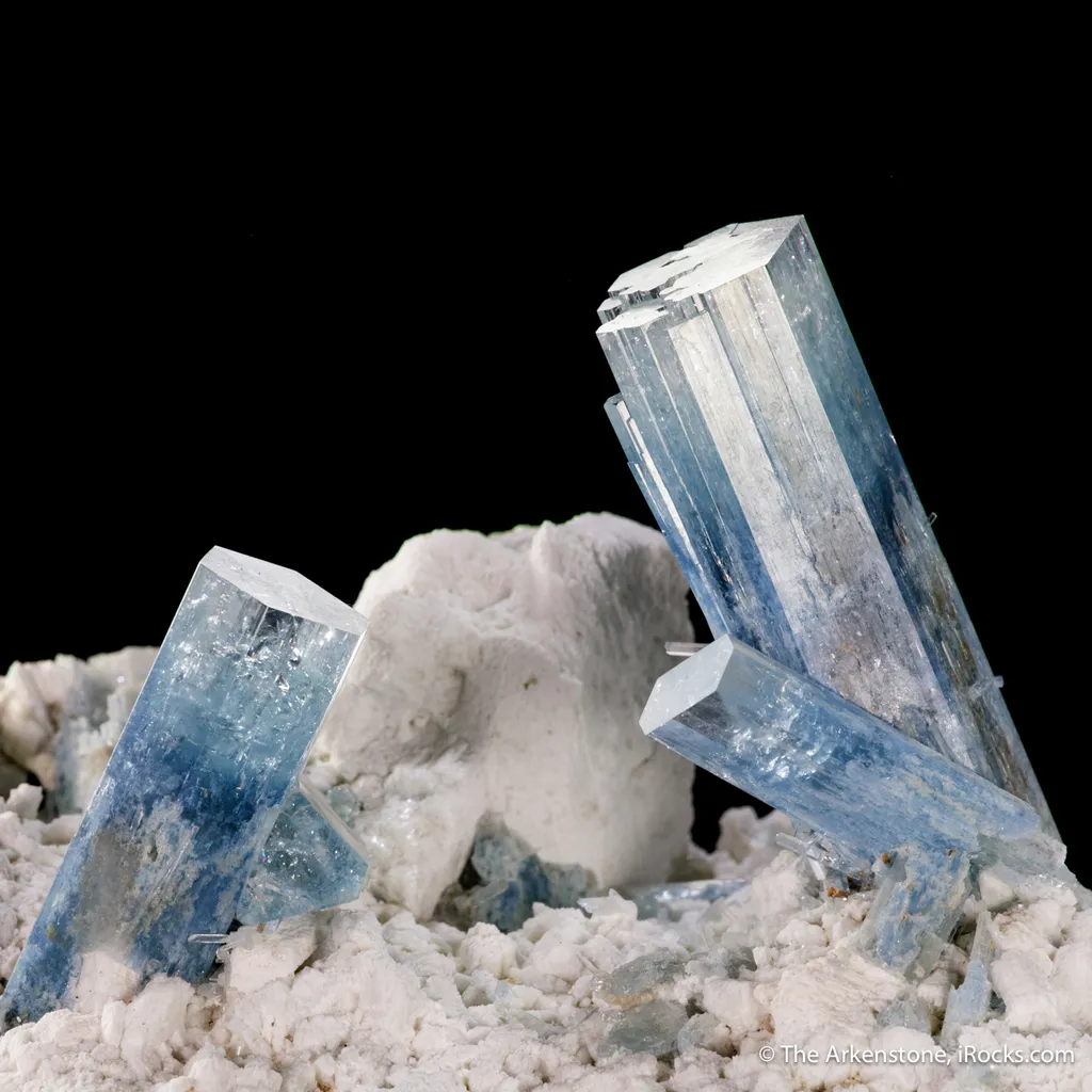 Beryl var. Aquamarine on Feldspar - image 2