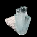 Beryl var. Aquamarine, on Feldspar - image 2