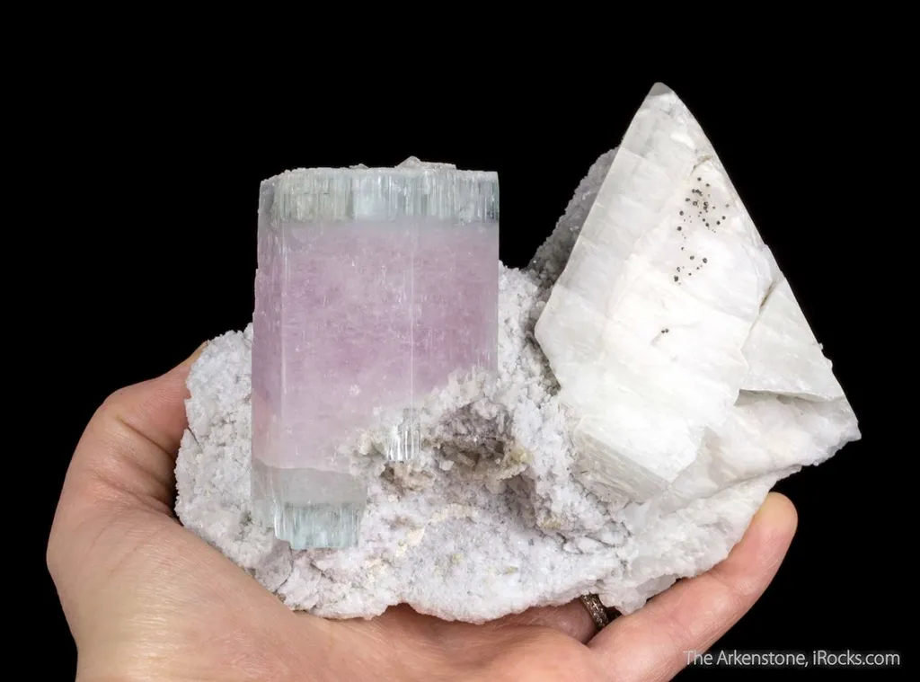 Beryl var. Aquamarine on Feldspar image