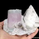 Beryl var. Aquamarine on Feldspar - image 1