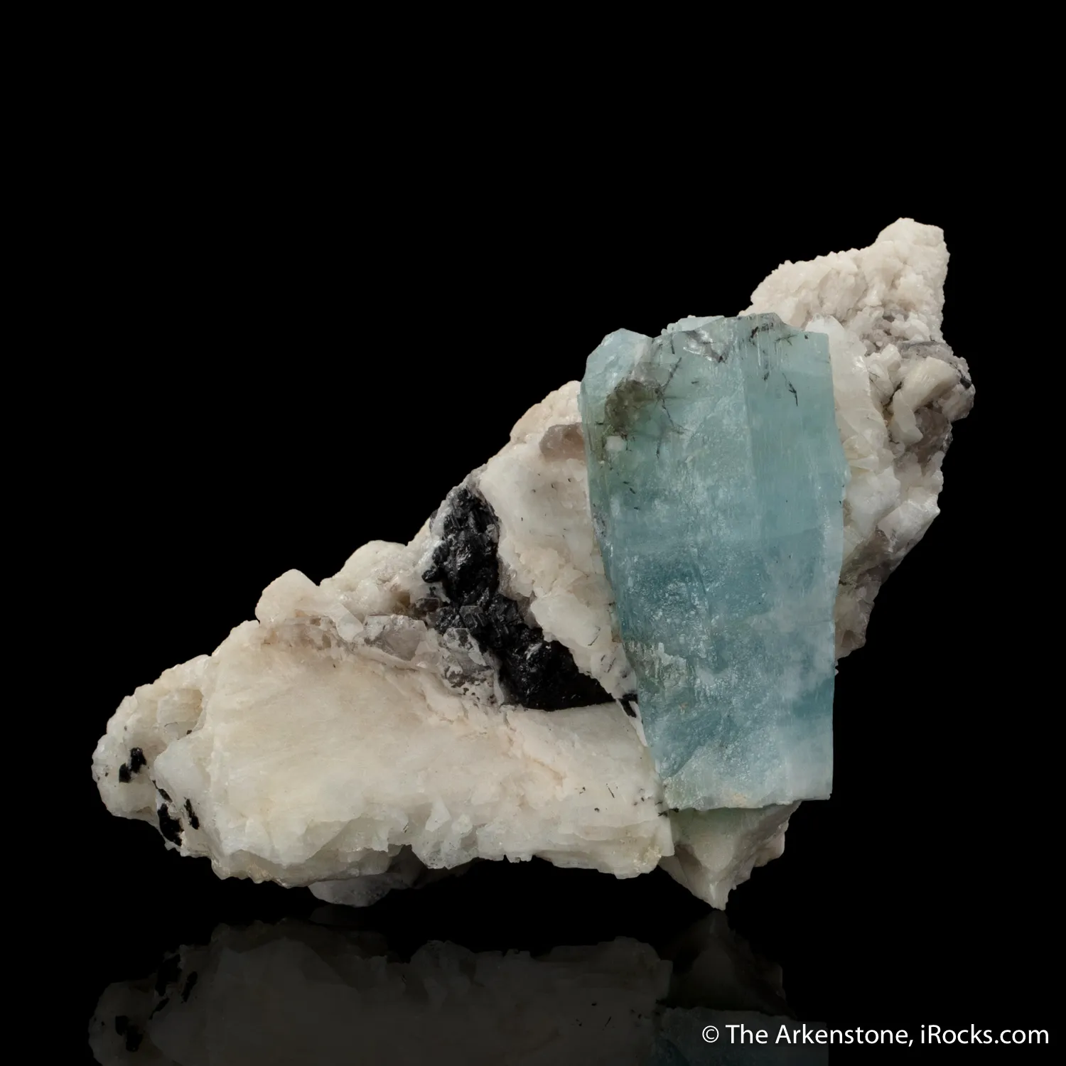 Beryl var. Aquamarine on Feldspar - image 4