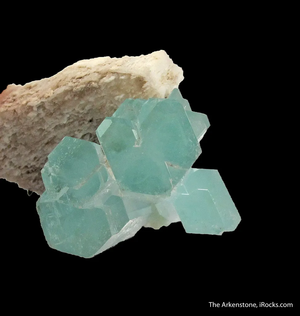Beryl var. Aquamarine, on Feldspar - image 5