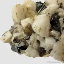 Beryl var. Aquamarine on K Feldspar (fl), Albite (fl) and Smoky Quartz - image 3