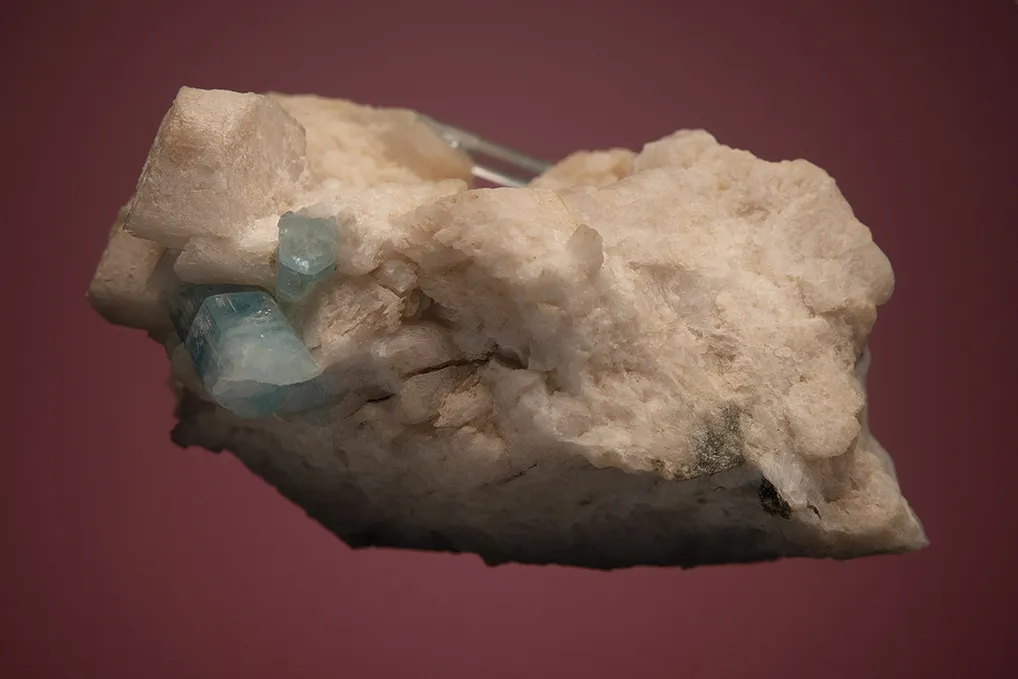 Beryl var. Aquamarine on Microcline - image 4