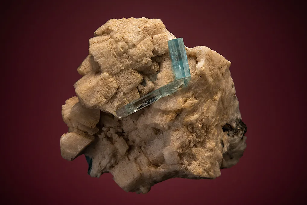 Beryl var. Aquamarine on Microcline image