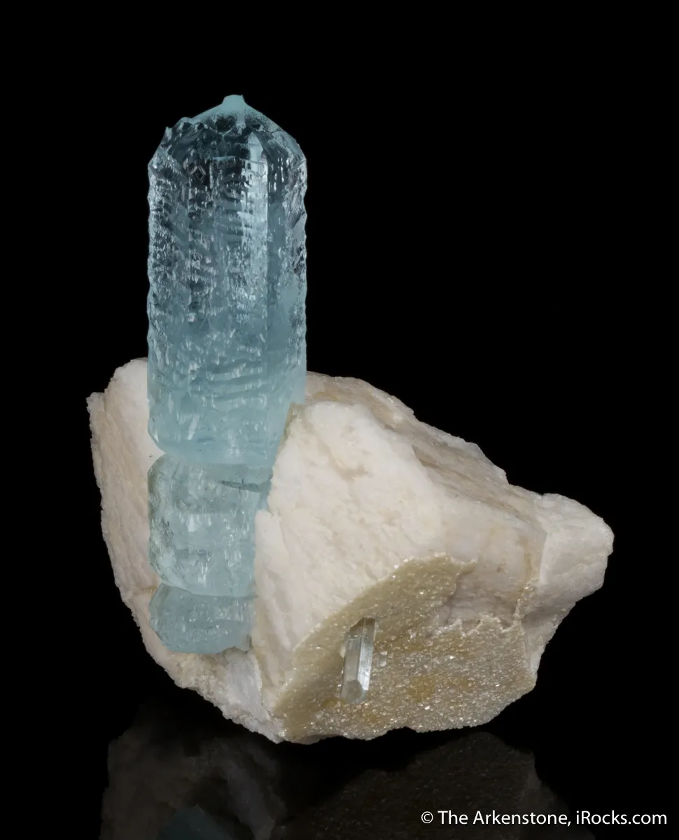 Beryl var. Aquamarine on Microcline - image 2