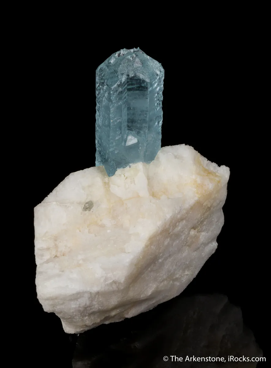 Beryl var. Aquamarine on Microcline - image 3