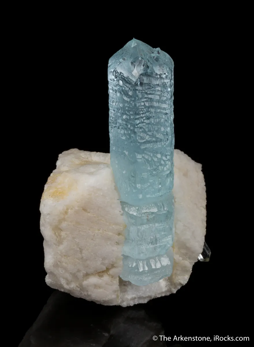 Beryl var. Aquamarine on Microcline - image 5