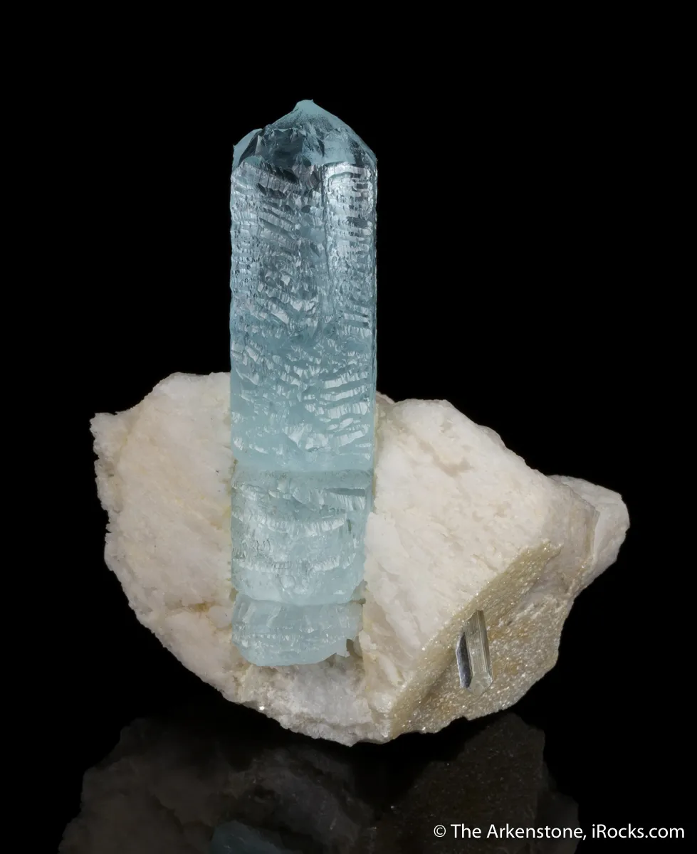 Beryl var. Aquamarine on Microcline - image 1