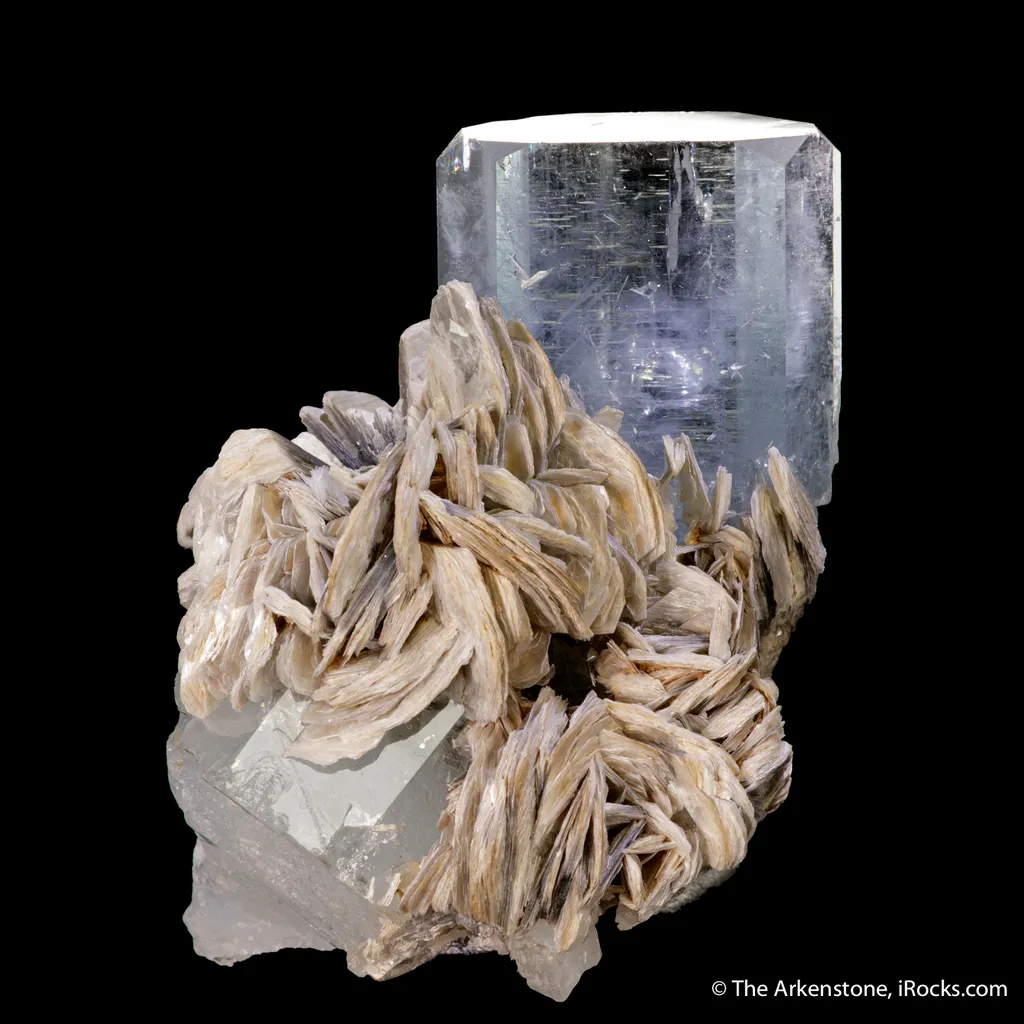 Beryl var. Aquamarine on Muscovite image