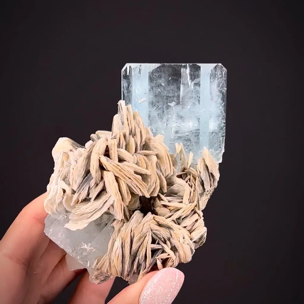 Beryl var. Aquamarine on Muscovite image