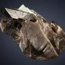 Beryl var. Aquamarine on Quartz var. Smoky - image 4
