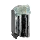 Beryl var Aquamarine on Schorl Tourmaline - image 2