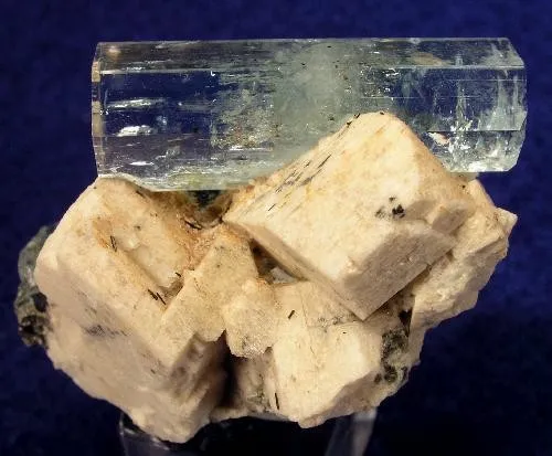 Beryl (Var: Aquamarine), Orthoclase, Schorl image
