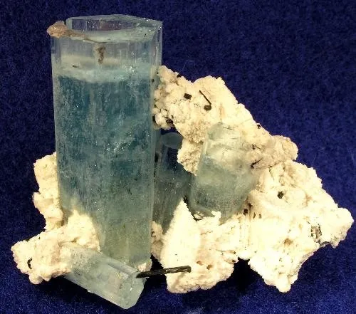 Beryl (Var: Aquamarine), Orthoclase, Schorl image