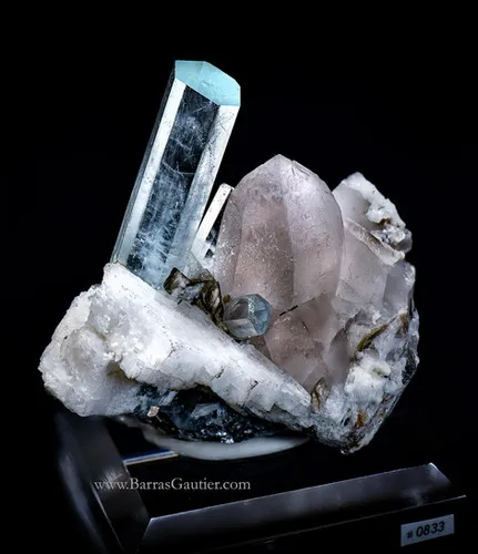 Beryl Var. Aquamarine, Quartz, Orthoclase image
