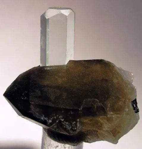 Beryl (Var: Aquamarine), Quartz (Var: Smoky Quartz) image