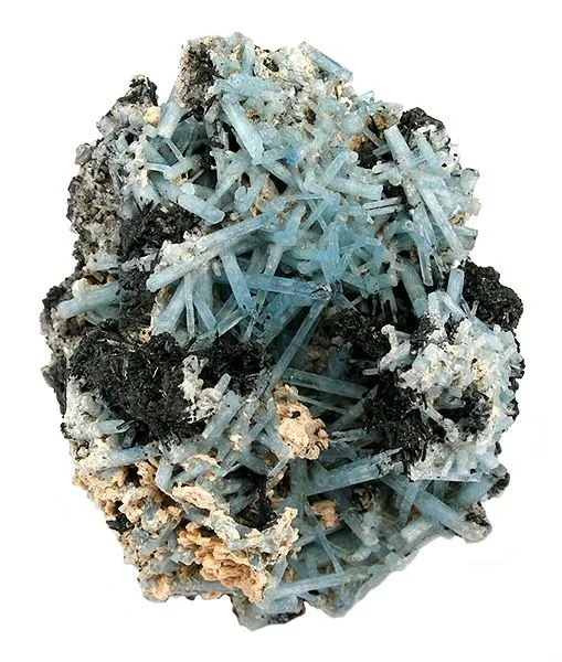 Beryl (Var: Aquamarine), Schorl image